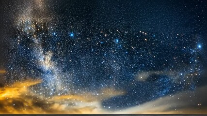 Wall Mural - starry night sky over horizon, stars, milky way, galaxy, cosmos, universe
