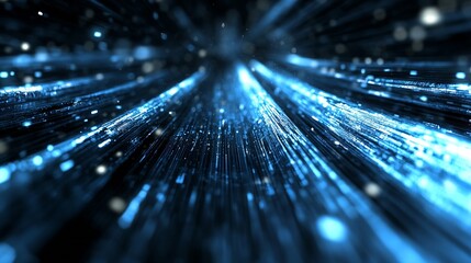 Poster - Abstract Digital Light Streams Representing High-Speed Data Transfer in Cyberspace : Generative AI