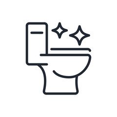 Wall Mural - please keep toilet clean editable stroke outline icon isolated on white background flat vector illus