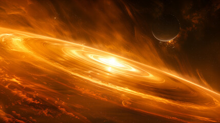Wall Mural - vibrant cosmic explosion illuminating swirling gases in deep space. generative ai