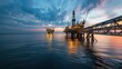 © Сергей Кошкаров - Offshore oil and gas pipelines in industrial sea setting with water reflections