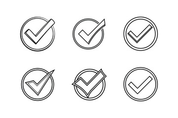 check vector icon line art illustration