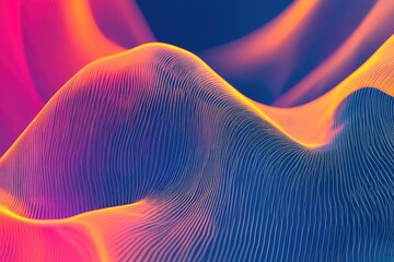 Poster - Close-up of colorful wavy patterns, suitable for design and illustration projects