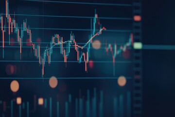 Poster - A detailed view of a financial market chart displayed on a laptop screen
