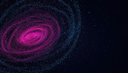 Wall Mural - a vibrant galaxy swirl in shades of pink and blue, set against a dark background, showcasing the bea