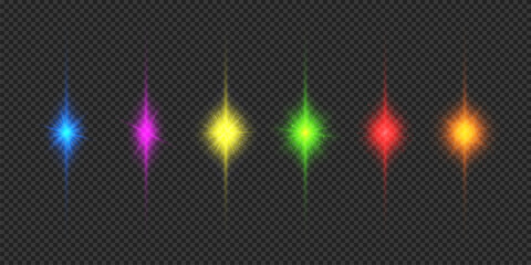 Poster - Set of multicolor light effects of lens flares