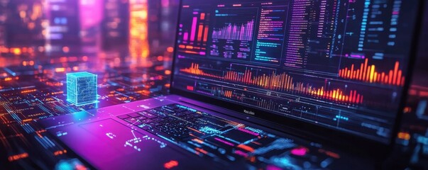 Poster - Futuristic AI-powered data analysis in a digital environment