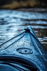 Poster - A close-up shot of a kayak on a calm body of water, perfect for outdoor and adventure-themed projects