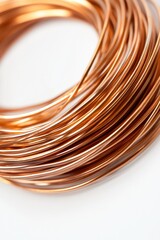 Poster - a coil of copper wire on a white surface, perfect for technical and scientific illustrations