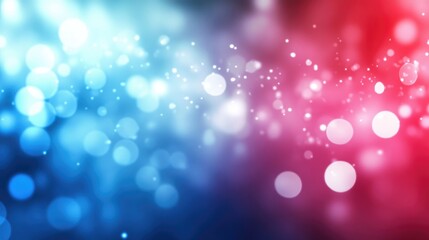 Poster - Blue and red glowing bokeh lights abstract background with soft focus and Copy Space for text
