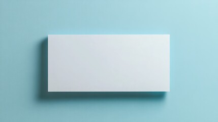 Poster - Minimalist white rectangular card on a blue background with copy space for text or design elements