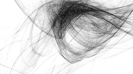 Poster - Abstract black and white swirling lines on a light background with copy space for text placement