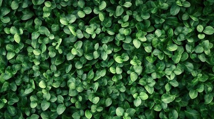 Poster - Lush green foliage background with small leaves textured pattern ideal for natural design projects Copy Space