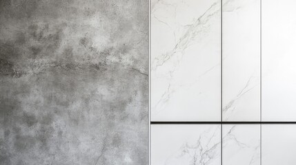Poster - Concrete and Marble Texture Background Split with Copy Space for Design Purposes