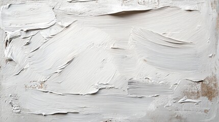 Poster - Textured white abstract background with thick paint strokes and copy space for text placement