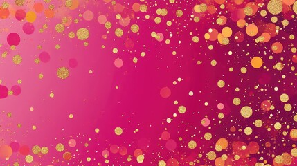 Poster - Colorful abstract background with soft round bokeh lights in shades of pink, orange, and gold, including Copy Space for text placement.
