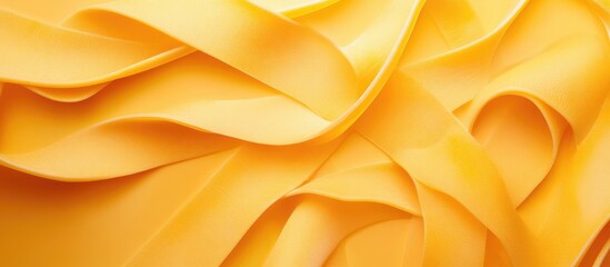 Poster - Yellow satin fabric texture with soft folds and curves suitable for background design Copy Space