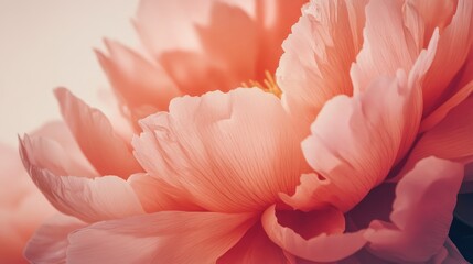 Poster - Pink peony flower petals with soft focus and detail Copy Space for floral design or nature backgrounds