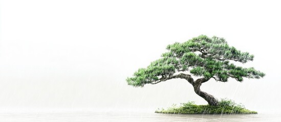 Poster - Bonsai tree on a light background with ample copy space for text or branding elements