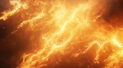 Fototapete - Abstract fiery background with bright orange flames and glowing heat patterns suitable for digital design Copy Space