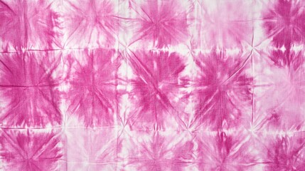 Poster - Pink tie-dye fabric texture with circular patterns and copy space for design projects.