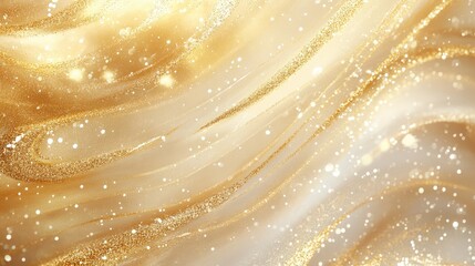 Poster - Abstract golden swirl texture with glitter and bokeh effects suitable for backgrounds and design projects with Copy Space