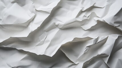 Poster - Crumpled white paper texture background with shadows and highlights suitable for various design applications Copy Space