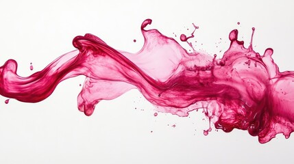 Poster - Colorful pink liquid splash on white background with dynamic motion and fluid shapes Copy Space