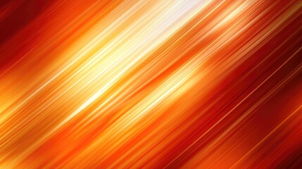 Poster - Abstract orange and gold diagonal light streaks on blurred background with copy space for text