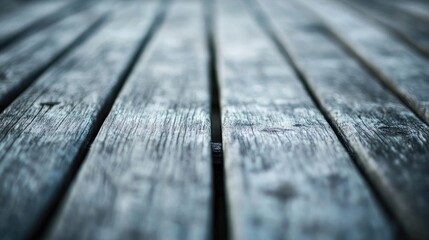 Poster - Weathered wooden planks with textured surface and depth of field effect ideal for backgrounds and copy space use