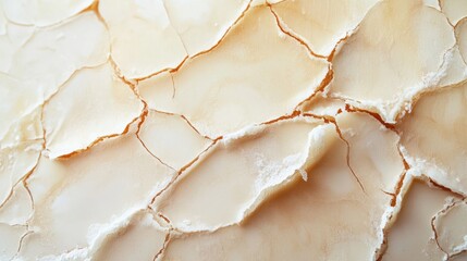 Poster - Close-up of cracked dry surface texture with light beige tones and visible fissures ideal for background use Copy Space