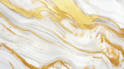 Poster - White marble texture with golden veins abstract background Copy Space
