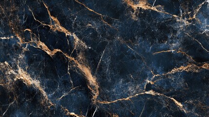 Poster - Black and gold marble texture with intricate veining suitable for backgrounds and design elements Copy Space