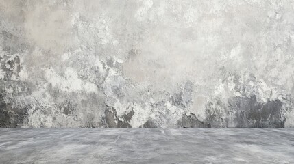 Poster - Textured concrete wall with weathered gray surface and mottled finish suitable for background use with ample copy space