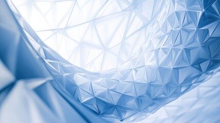 Poster - Abstract blue geometric texture with triangular patterns and copy space for text placement.