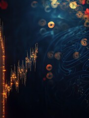 Poster - perspective view of stock market growth business investing and data concept with digital financial c