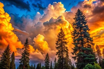 Canvas Print - Majestic Sky Over Ancient Trees: Serene Nature Landscape