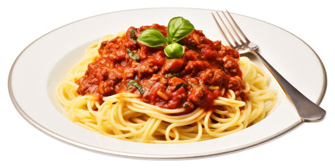 Canvas Print - PNG Spaghetti pasta fork sauce plate.