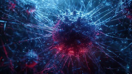 Poster - Microscopic Cell Structure Vivid Visualization of Cellular Complexity