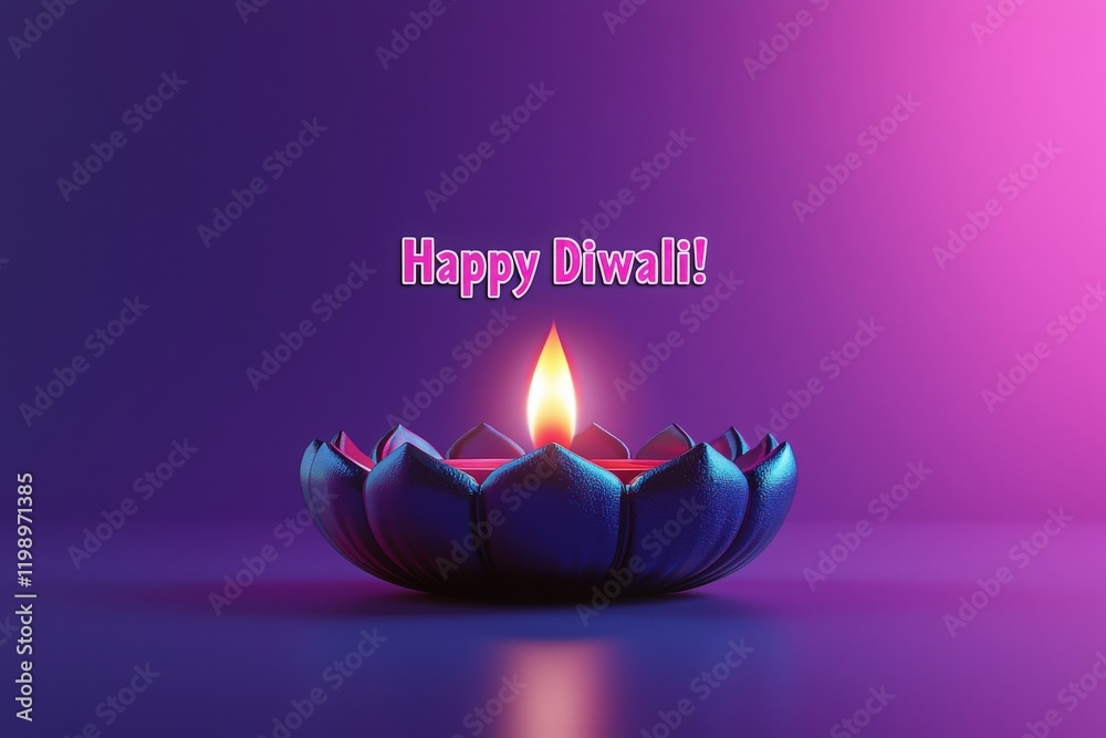 A beautifully crafted diya radiates light in a colorful setting, symbolizing joy and prosperity. The vibrant hues enhance the festive spirit of Diwali celebrations.