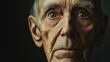 © Kultivad - Close-up studio shot of aged man with thin face and neutral background for text space