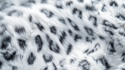 Aufkleber - Snow Leopard Fur Texture Close Up in White and Black Hues with Soft and Luxurious Patterns Ideal for Background and Copy Space Usage