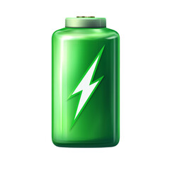 Aufkleber - A stylized green battery cell with a lightning bolt symbol illustrates efficient energy storage.