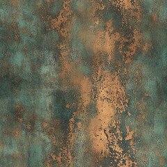 Poster - Aged teal and orange metal texture with grunge distressed pattern