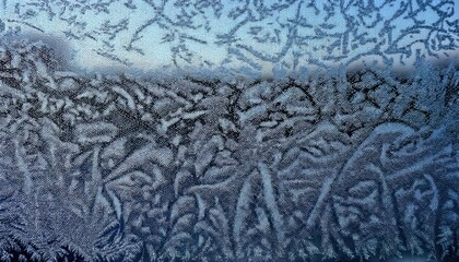 Aufkleber - intricate frost patterns on a frozen window capturing nature's delicate artistry and texture, perfect for winter themed designs
