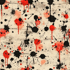 Aufkleber - Red and black splatter texture with abstract grunge pattern