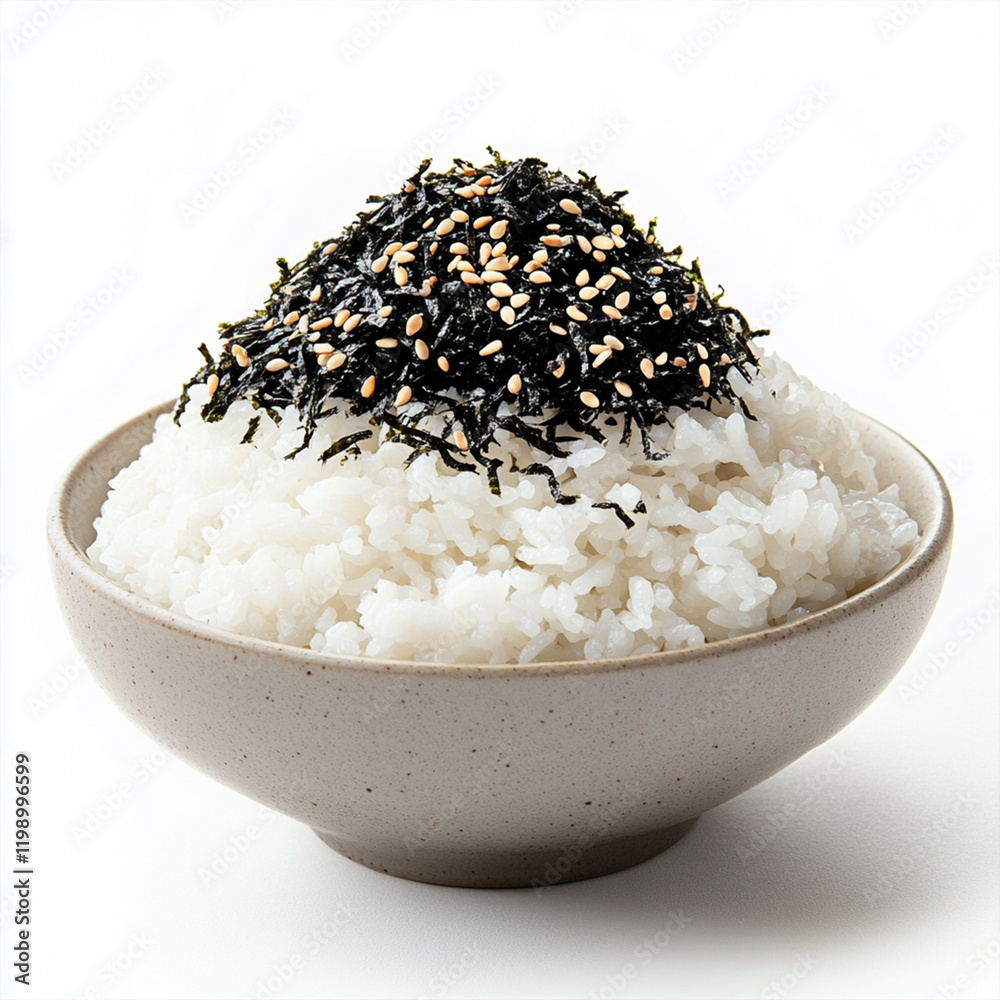 Seaweed powder on rice 밥위에 김가루 Stock Photo | Adobe Stock