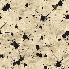 Aufkleber - Abstract black ink splatter texture on vintage beige background