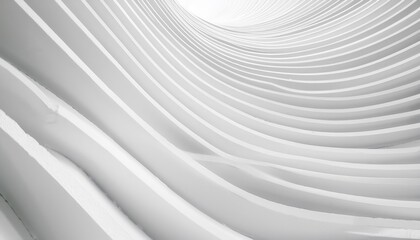 Aufkleber - abstract white architectural wave with smooth curving lines, minimalist modern design for creative background, textures, or advertising

