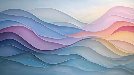 Aufkleber - Soft pastel waves blending seamlessly into each other, evoking a sense of fluid motion